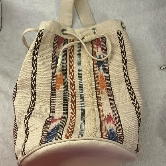 Forever 21 Handbags - Forever 21 100% cotton embroidered backpack with drawstring closure‎